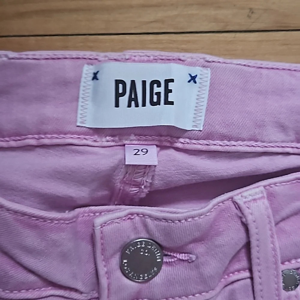 Paige Womens Transcend Verdugo Ankle Jeans Mid Rise Ultra Skinny Light Orchid 29 - Picture 2 of 5